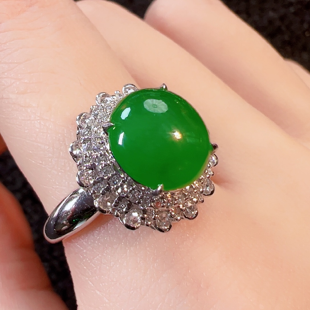 翡翠18K金镶嵌戒指【福利款】签收后24小时鉴赏期