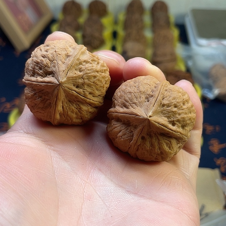 文玩核桃把件7玉璧四棱37