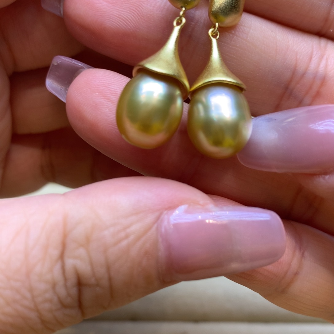 银S925镶嵌耳饰海水珍珠