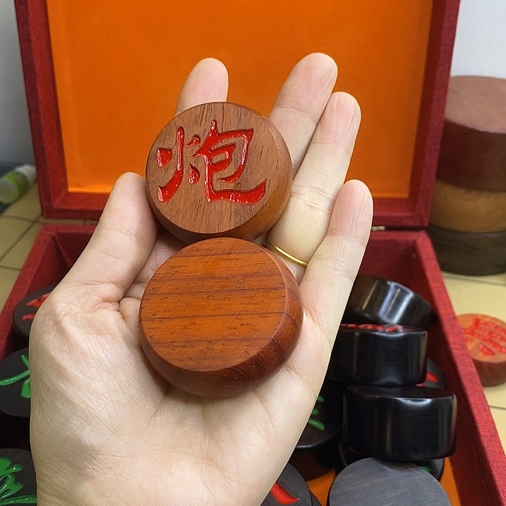 木红花梨50隶书红黑双面字袋礼盒