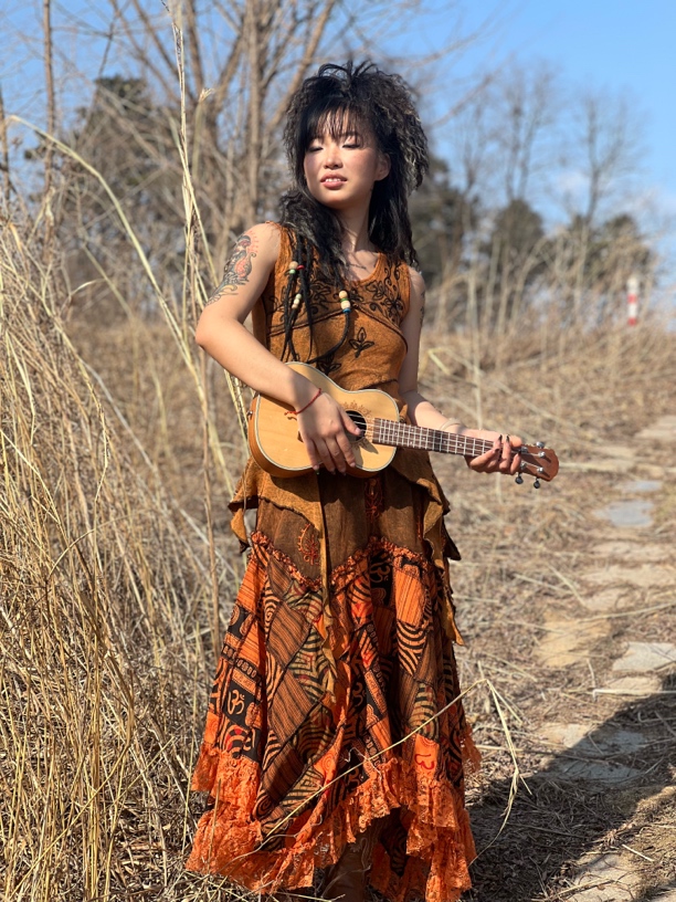 139-269手工植物染拼刺绣连衣裙套装植物染会掉浮色洗护联系客服