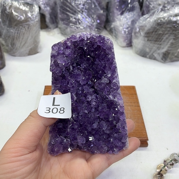 水晶未镶嵌摆件天然紫水晶