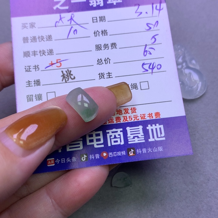 翡翠未镶嵌颈饰小****天
