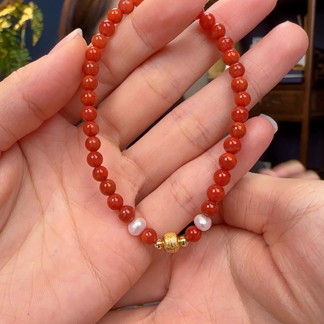 南红玛瑙手链未镶嵌