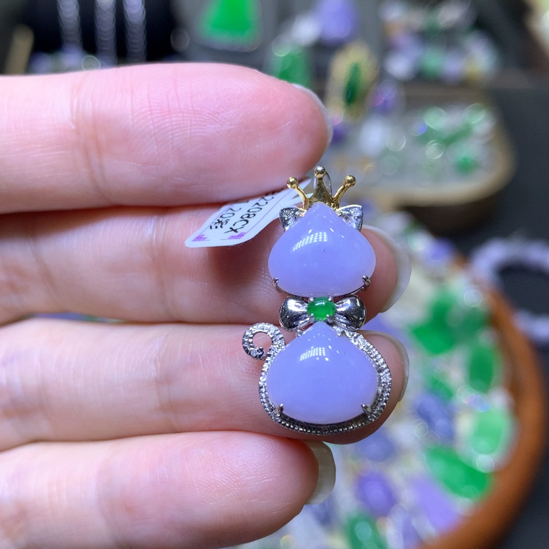 【闪购商品】翡翠颈饰18K金镶嵌翡翠吊坠项链