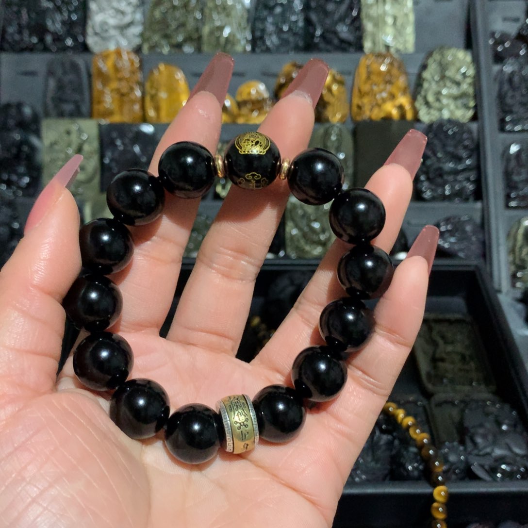 黑曜岩手链未镶嵌风*