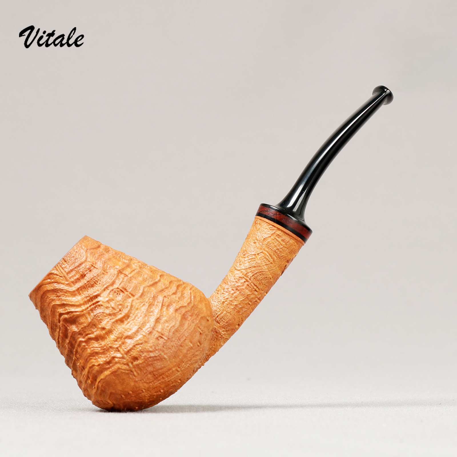 意大利维塔莱 两星级 浅色喷砂郁金香 3mm 手工石楠木烟斗