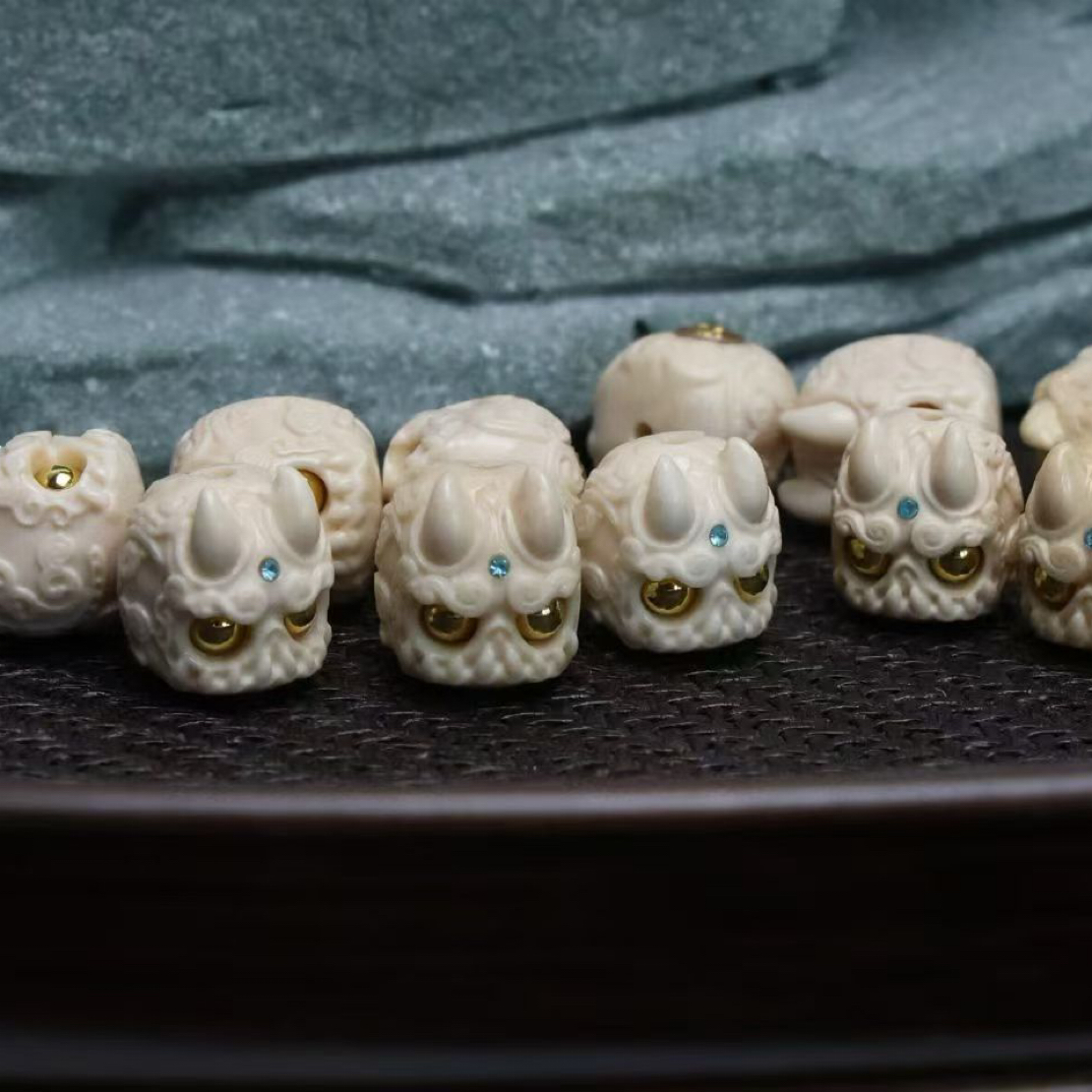 【小熊猛犸】猛犸象牙精工阿呆单颗配饰全品原生态一等冰料