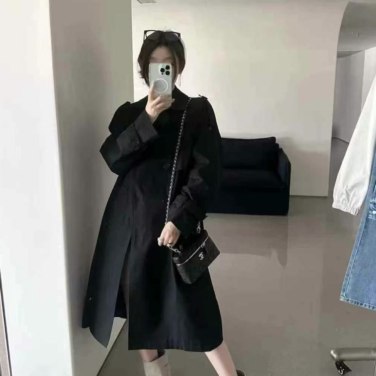 恩熙·气质新款显瘦长款风衣外套2023