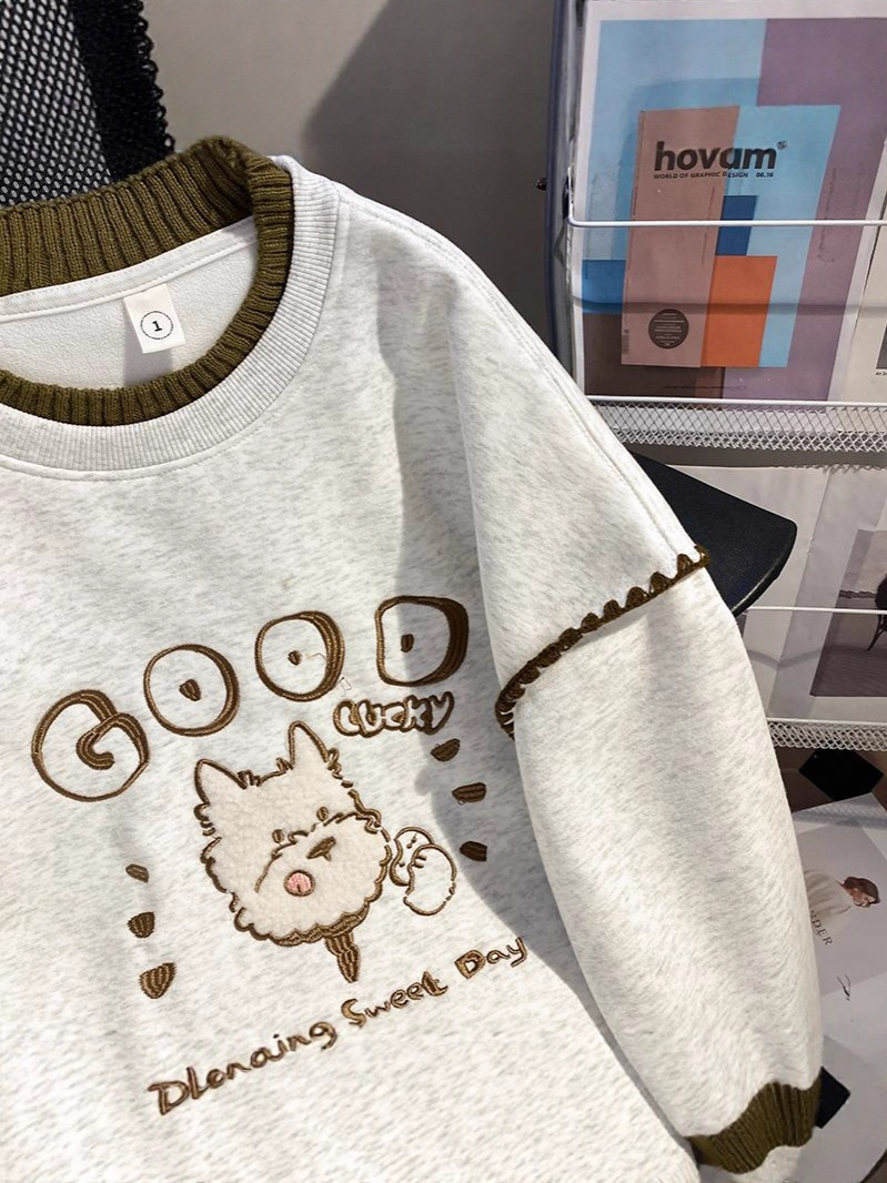 【直播链接，非图片款】潮牌设计感百搭卫衣慵懒风