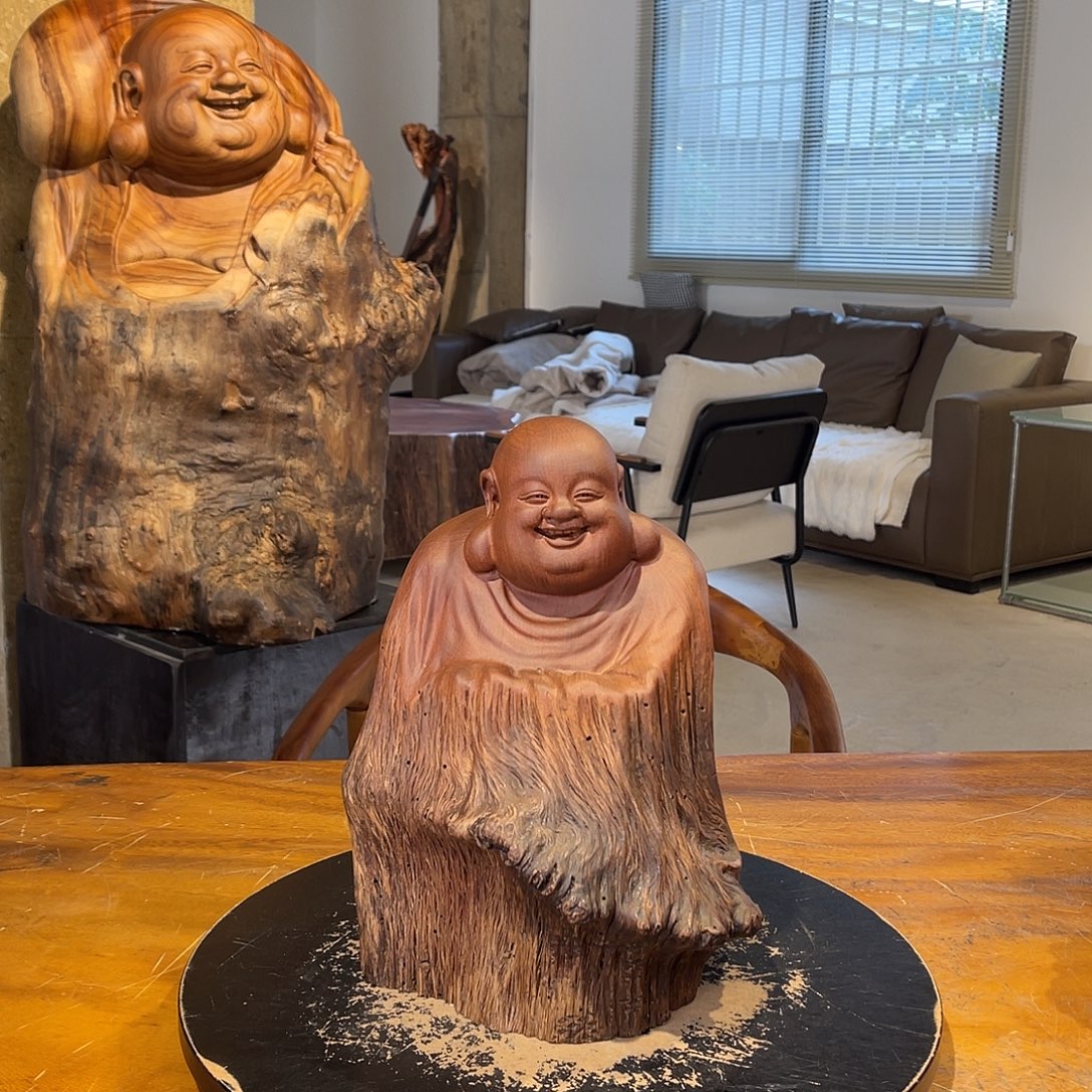 得***杨木纯手工实木摆件