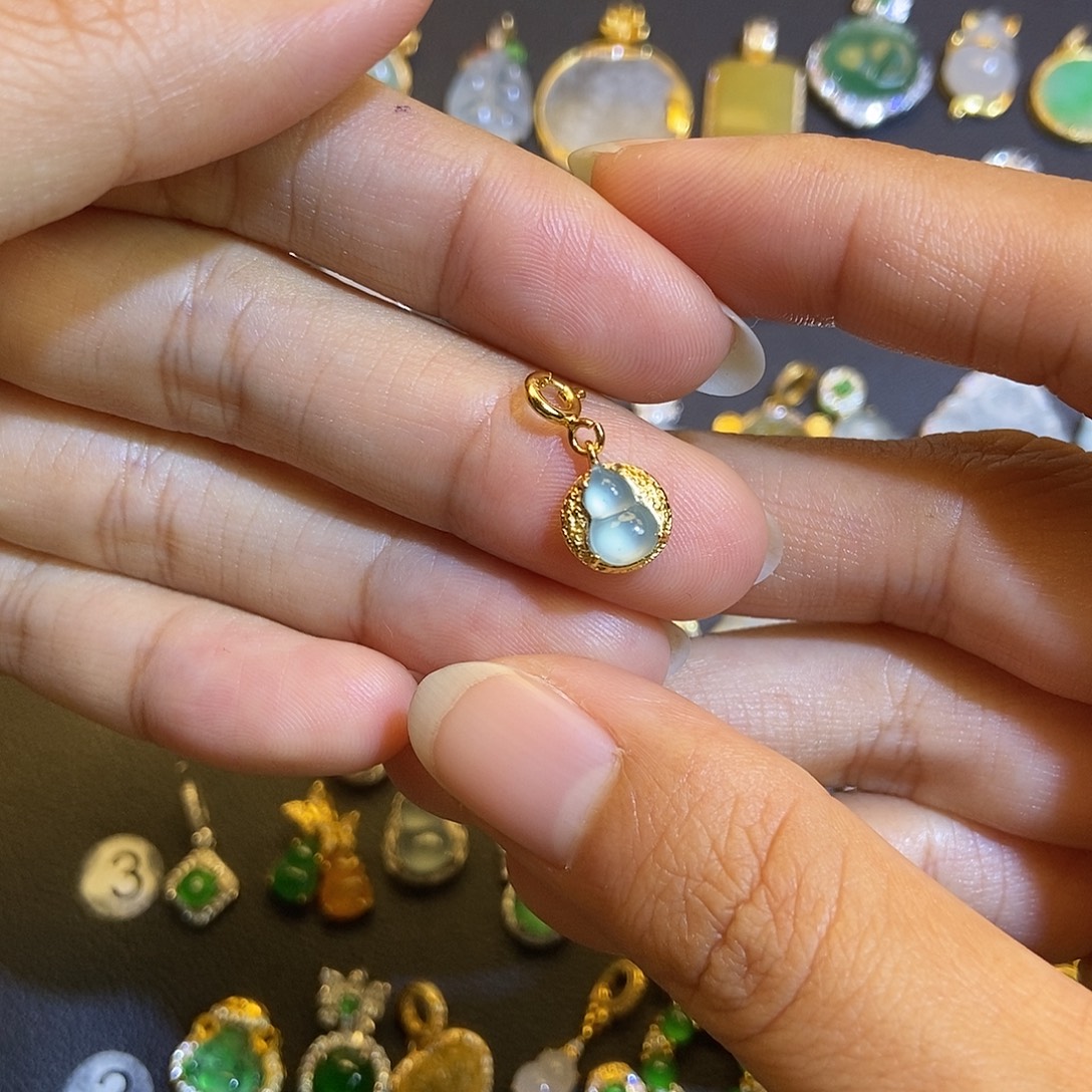 翡翠银S925镶嵌吊坠(不含链)