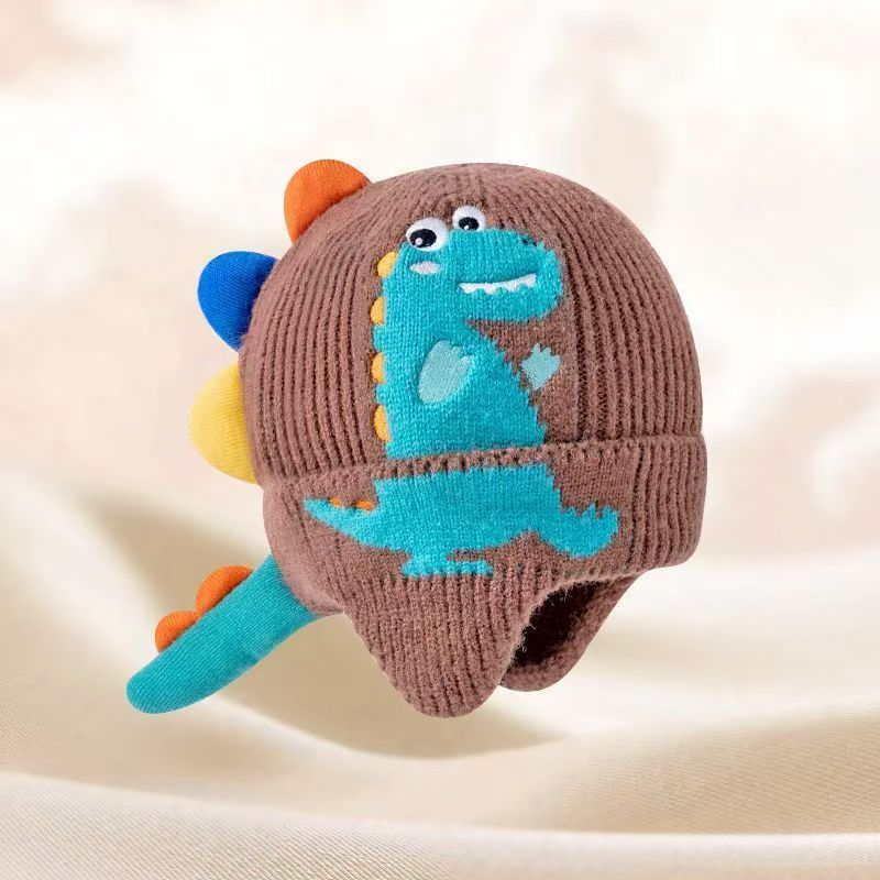 婴儿帽子秋冬季毛绒围巾两件套宝宝男女童小熊可爱保暖加厚幼儿帽