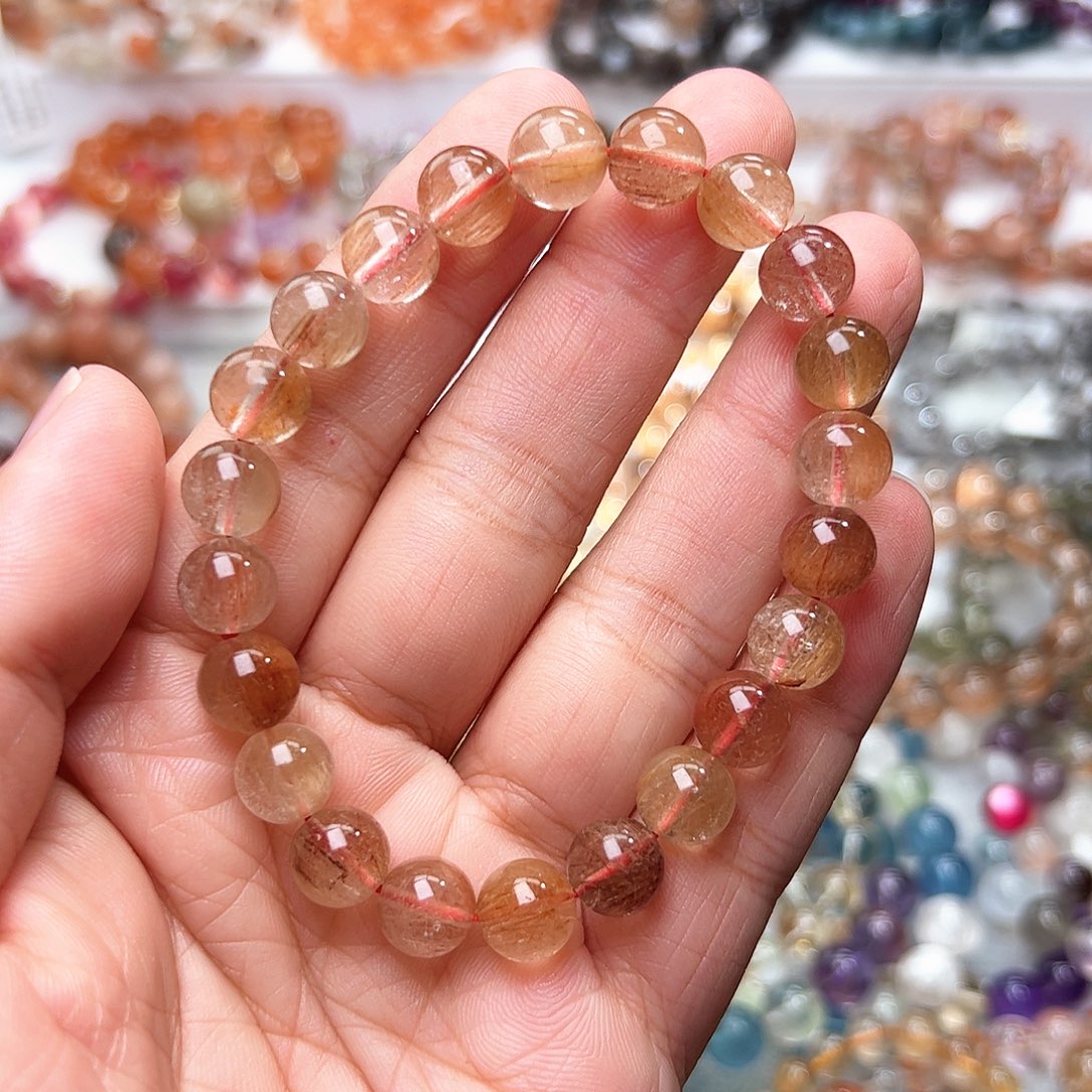 水晶手链未镶嵌彩发晶手链9mm