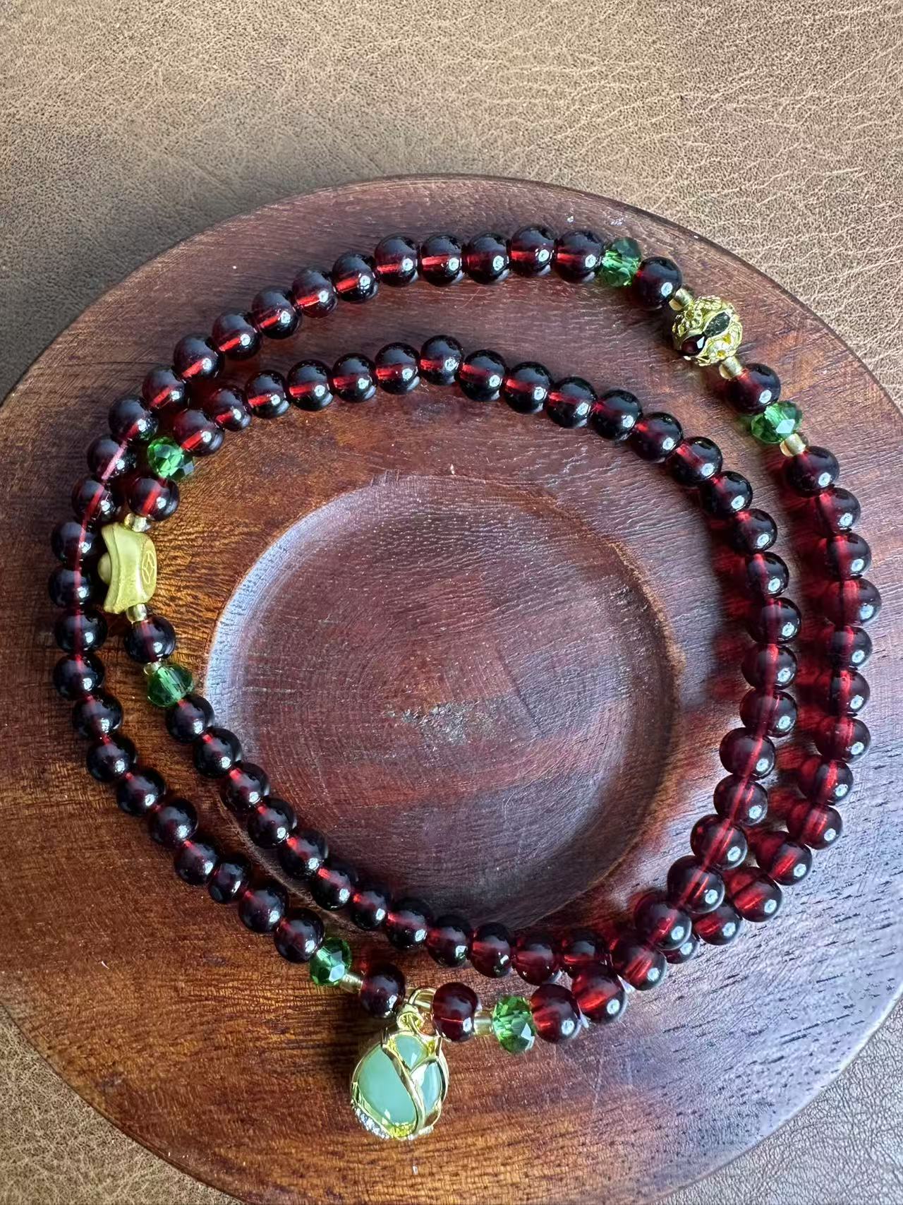 MTYC 167 石榴石双圈设计款手串（无礼盒）