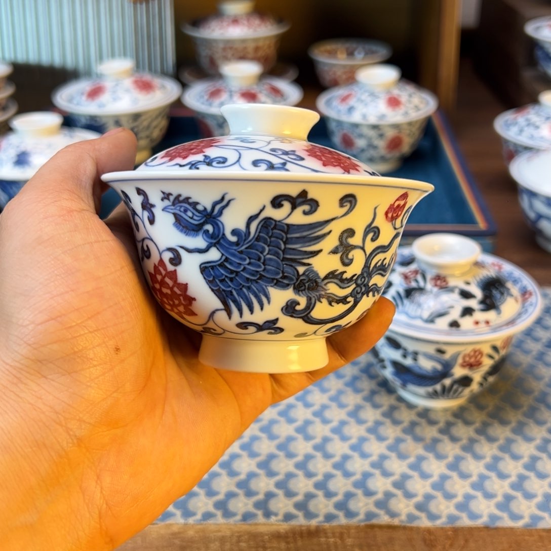 盖碗新年快乐茶器百宝箱