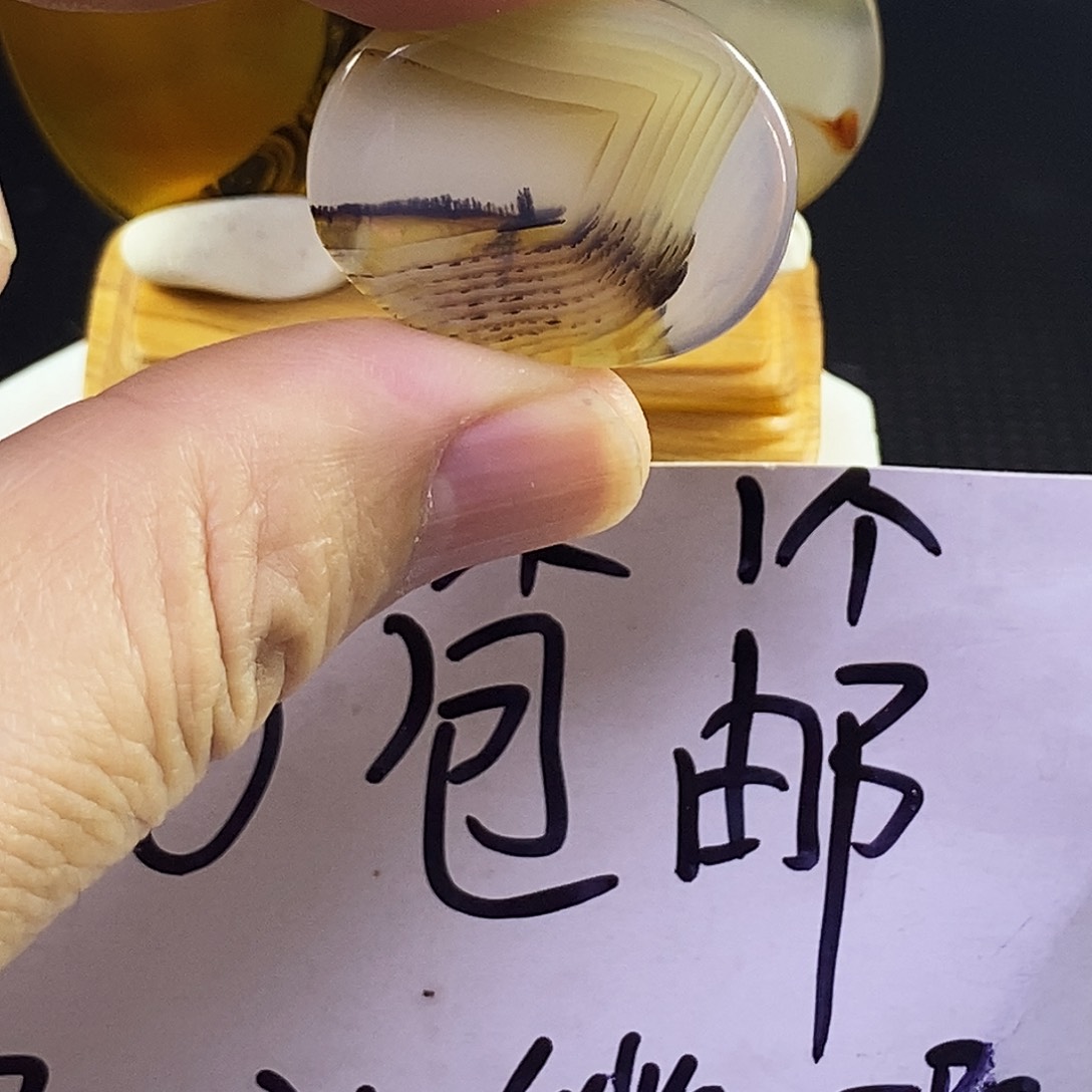 合成碳硅石非金属时尚图纹画面石饰品