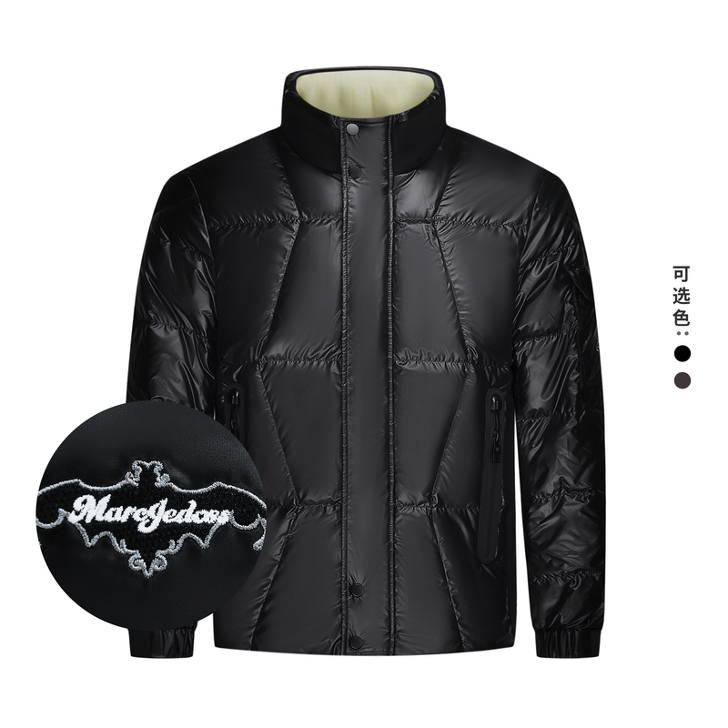 JEDOSS/爵迪斯男装秋冬时尚保暖简约字母刺绣压凸短羽绒服127