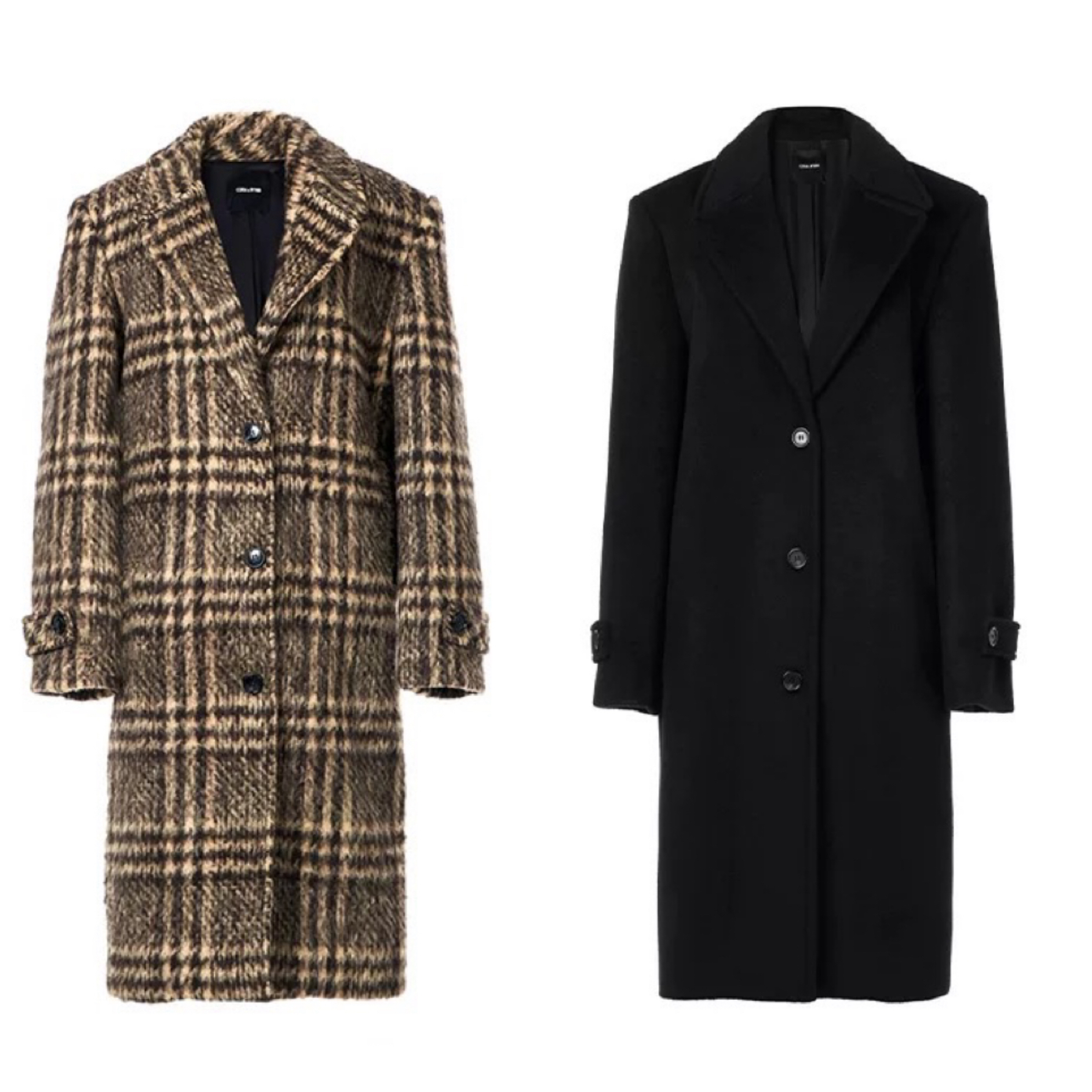 驼羊毛大衣 宽肩茧型长款外套CORA&WYNN设计师品牌