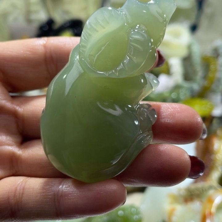 岫玉未镶嵌手把手把