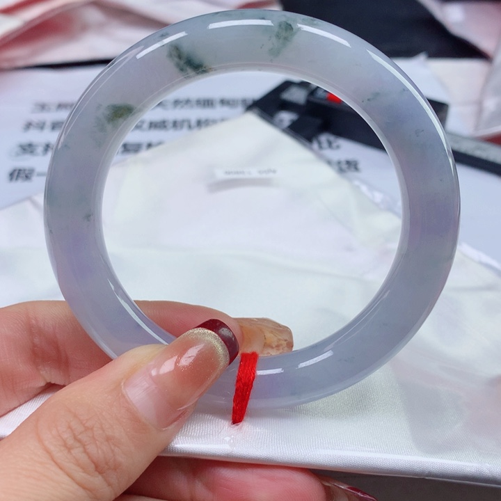 翡翠手镯未镶嵌吃****i缅甸天然翡翠圆条55圈口