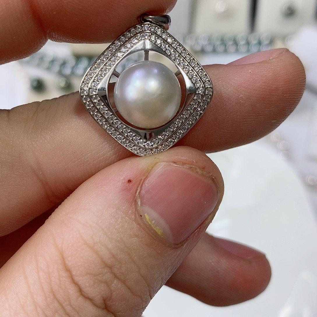 海水珍珠颈饰银S925镶嵌