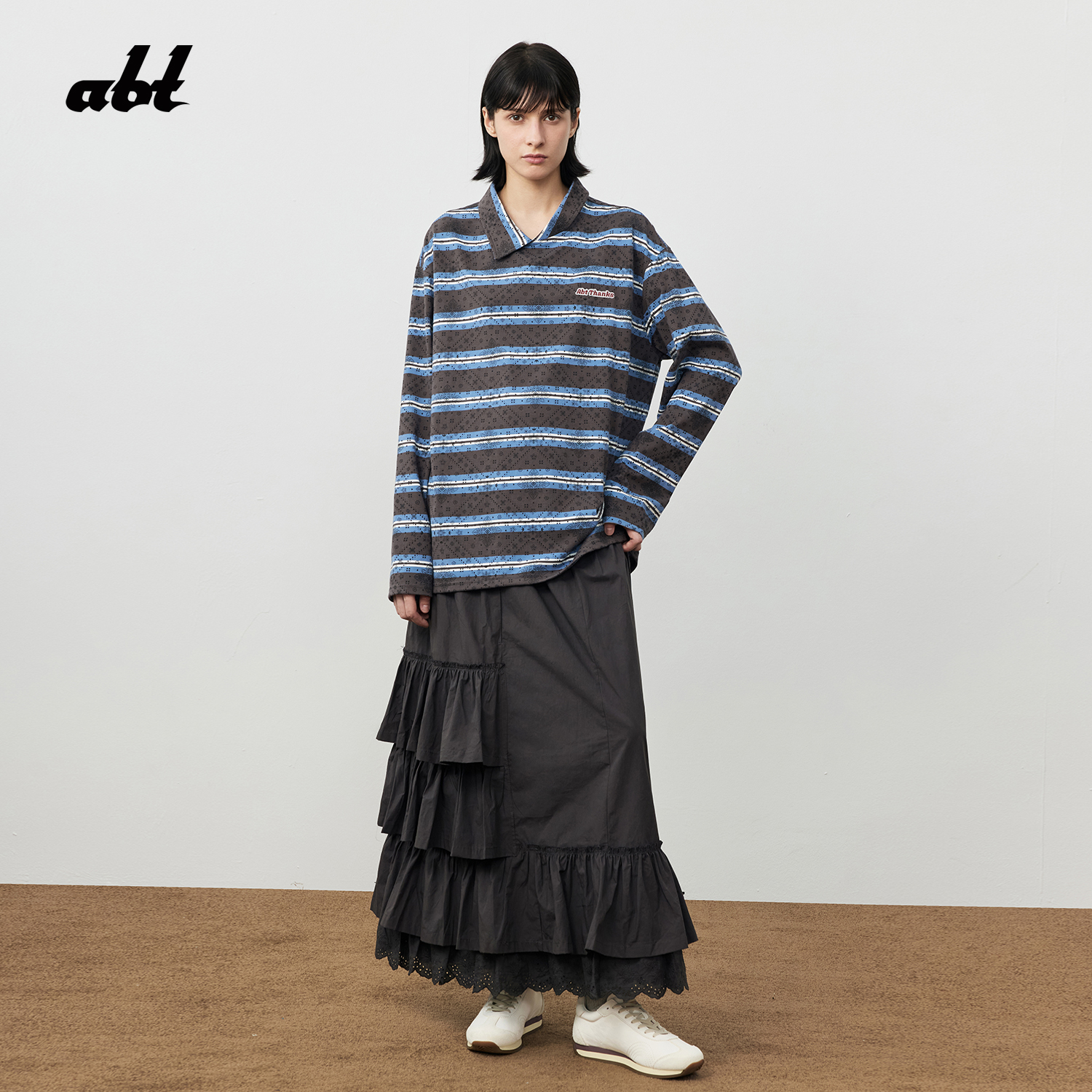 abt 25秋季新款腰果花设计领T恤美式复古设计师款abt507L04CT1052