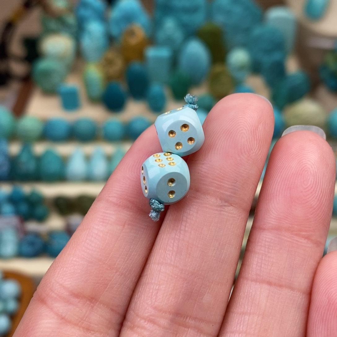 绿松石珠宝奇石未镶嵌7.5mm