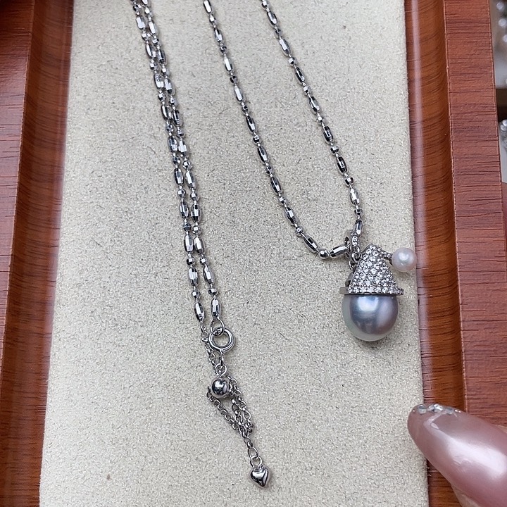 海水珍珠银S925镶嵌颈饰