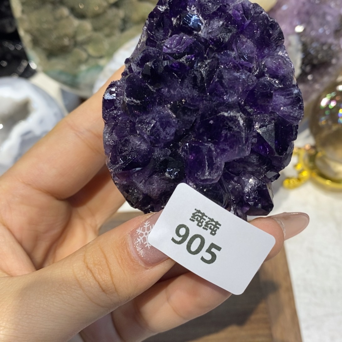 紫晶珠宝半成品未镶嵌微瑕大牙半抛龙蛋