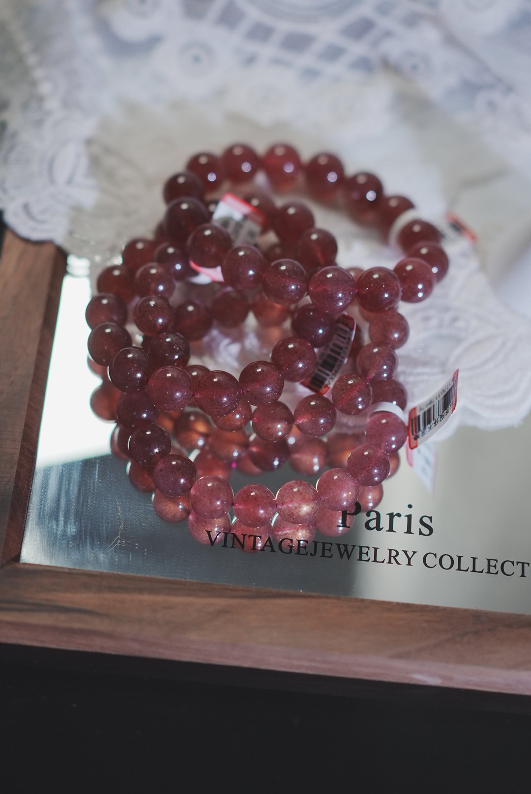 52050天然精品鸽血红草莓晶红色手链多样性发一