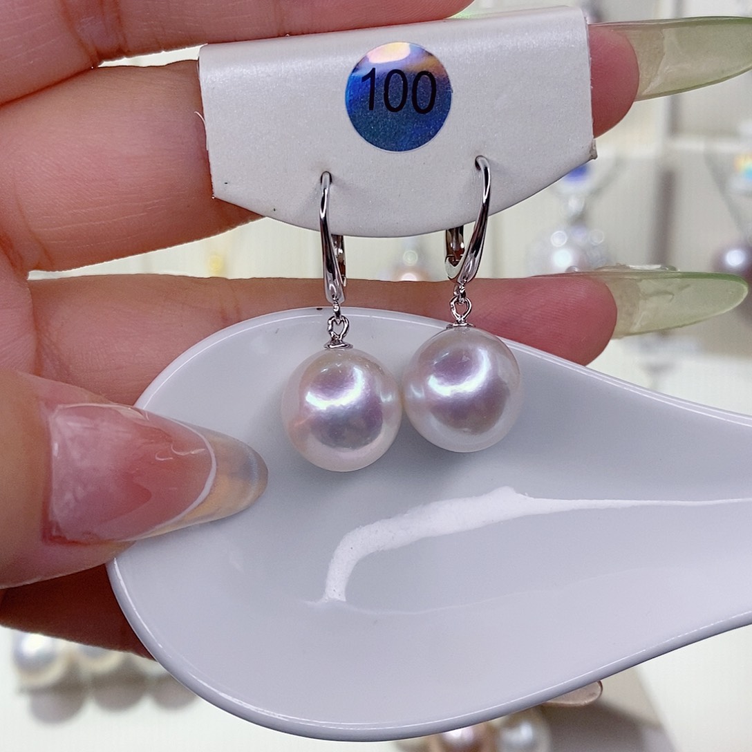 仙****银S925镶嵌淡水珍珠耳饰