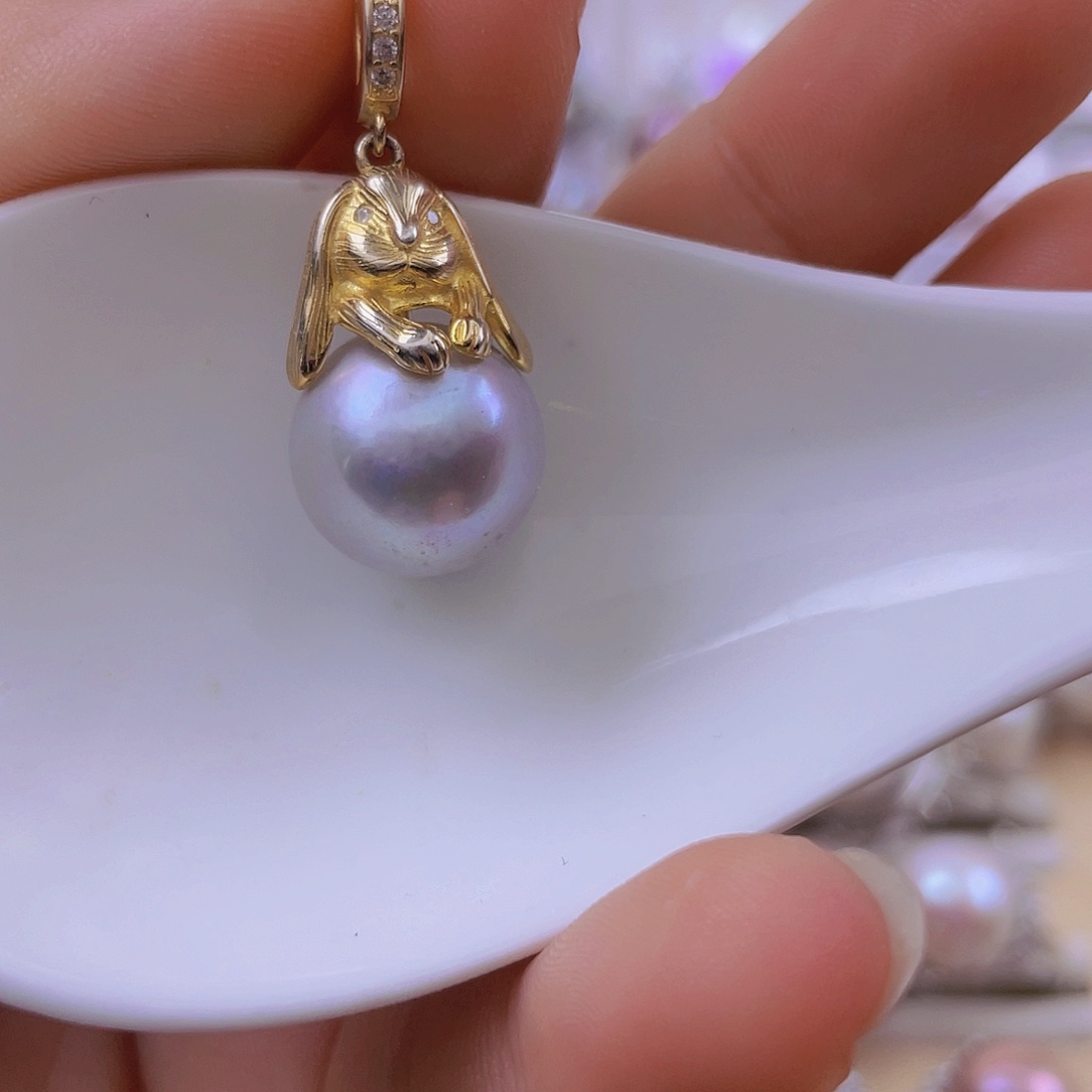 淡水珍珠银S925镶嵌吊坠(赠链)