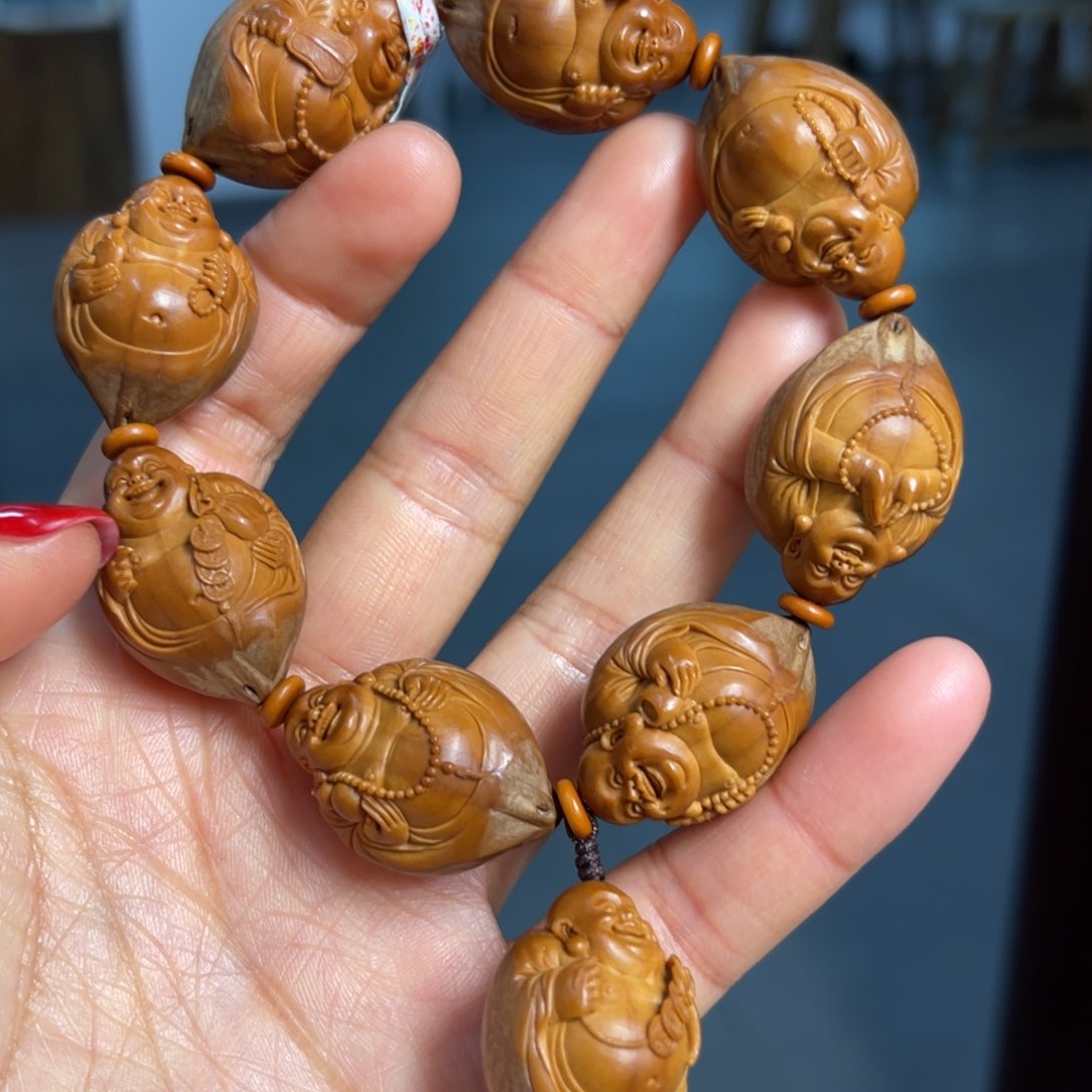 吊坠橄榄核原皮弥勒