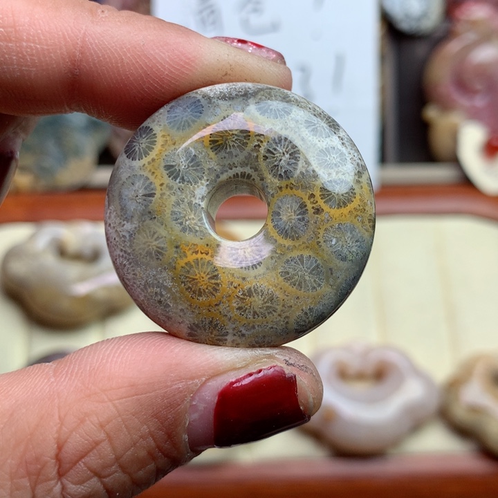 硅化珊瑚（珊瑚玉）颈饰未镶嵌