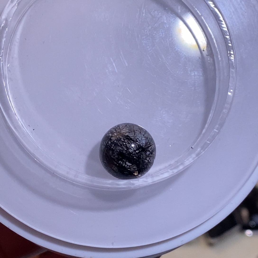 T***a水晶未镶嵌手链黑发晶单珠12mm全透体满发蕾丝聚宝盆