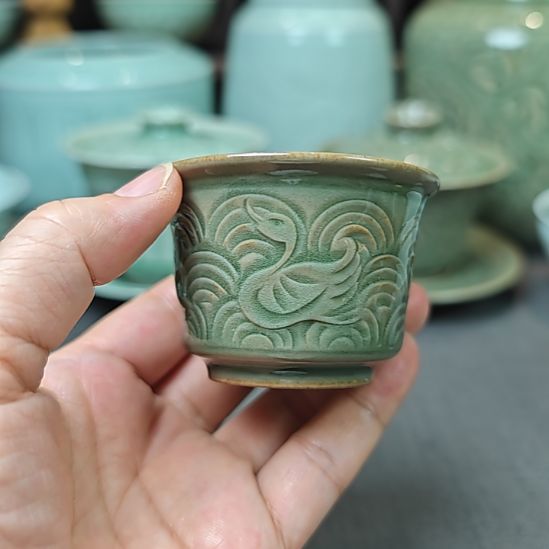 橄榄青瓷全手工主人杯