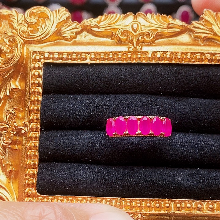 红宝石银S925镶嵌戒指