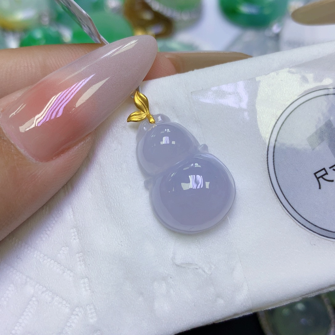 翡翠18K金镶嵌颈饰天然缅甸翡翠a货百元以上9元证书费自理