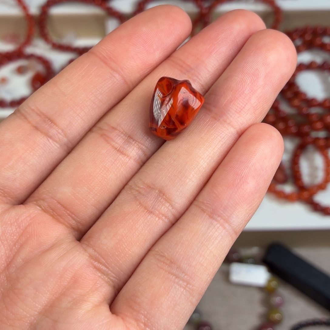 南红玛瑙未镶嵌手链三通