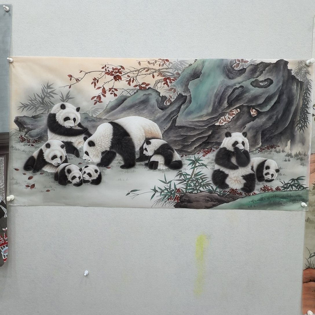 国画丝绢工笔画作品