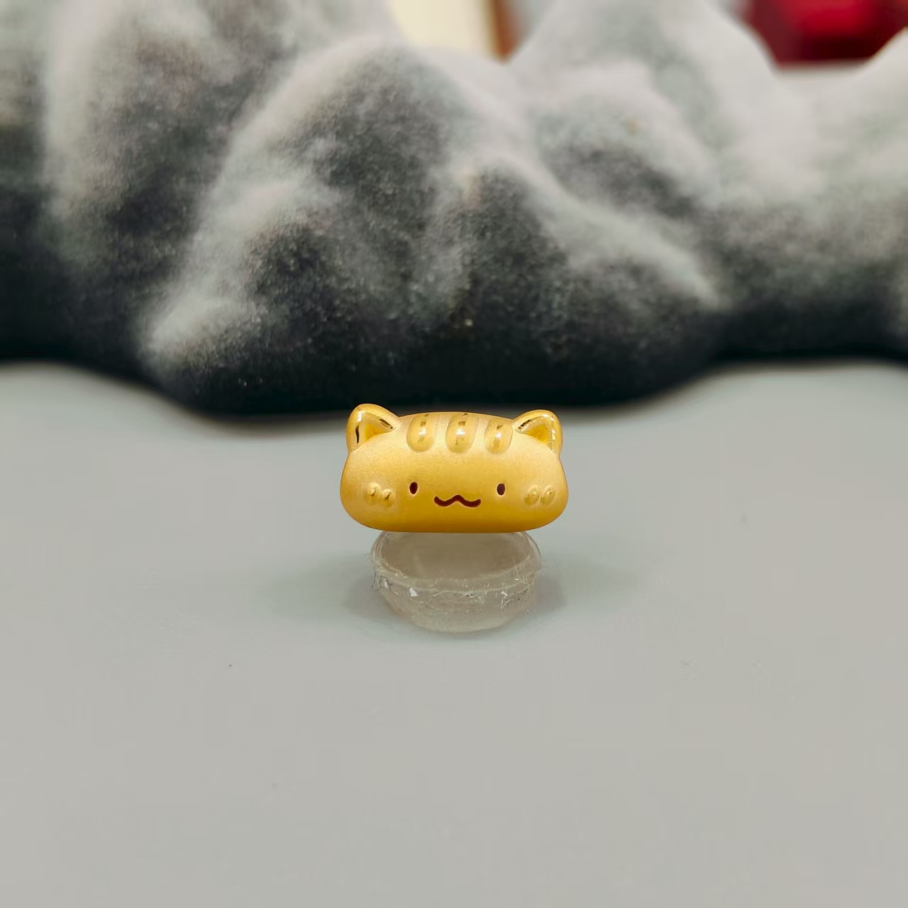 珺铺黄金】足金999法棍猫烤漆款转运珠3D硬金饰品