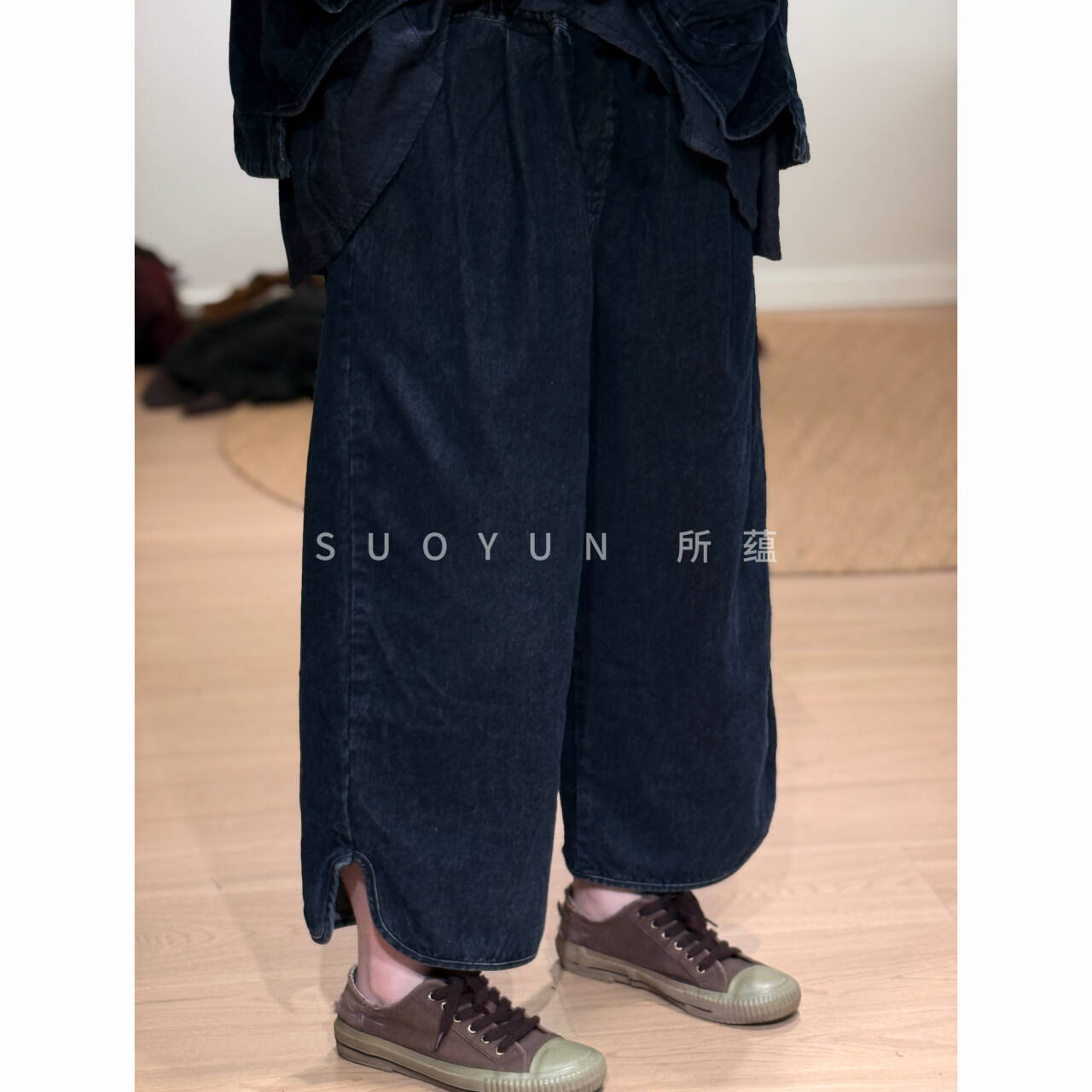 所蕴早春精选日系松紧腰系带九分单层牛仔裤时尚百搭休闲裤K9