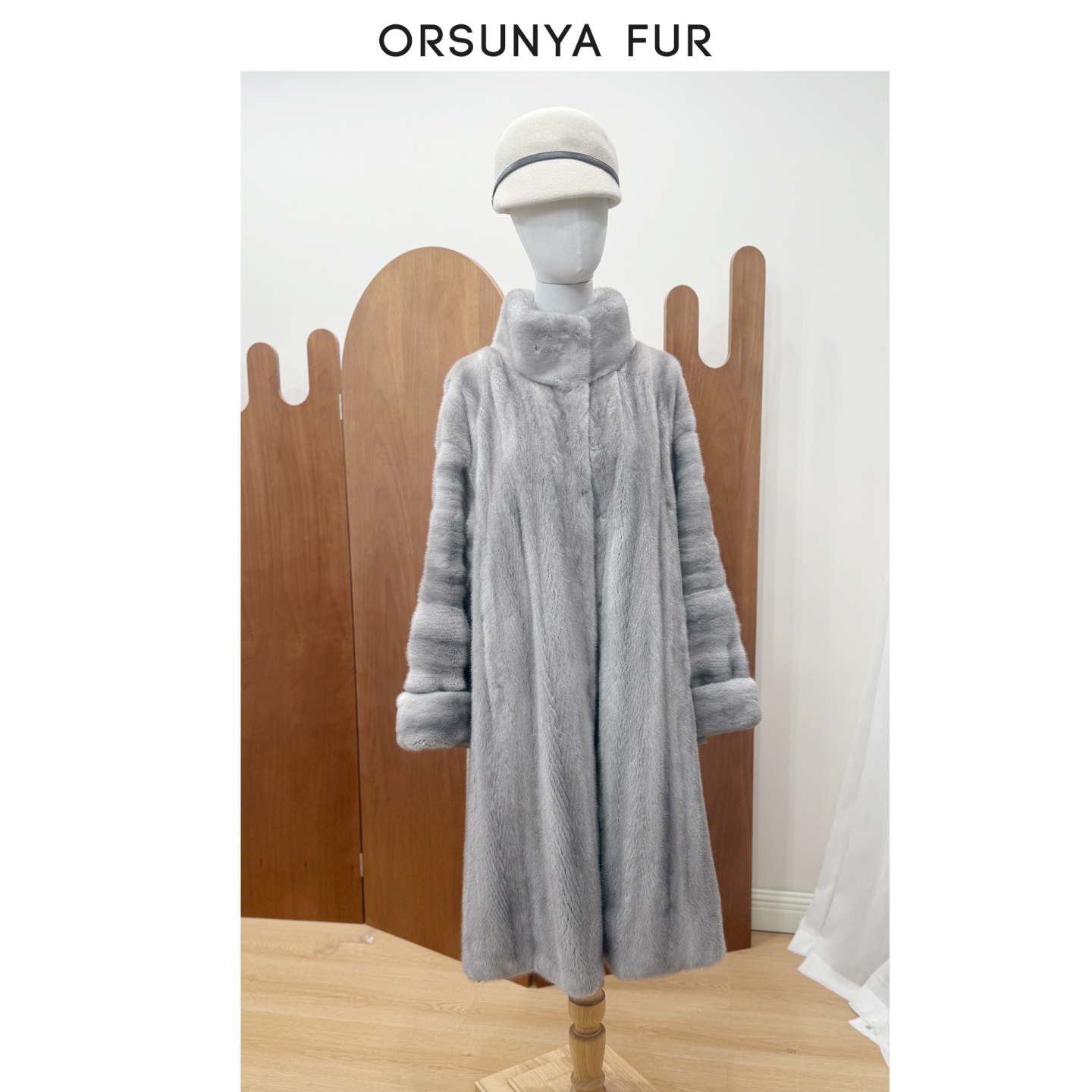 “财阀大小姐”小母貂全抽刀水貂皮草女整貂外套蓝宝石冬ZD158Y025