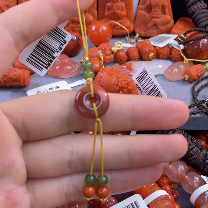 南红玛瑙多样性发一未镶嵌平安扣14.5mm