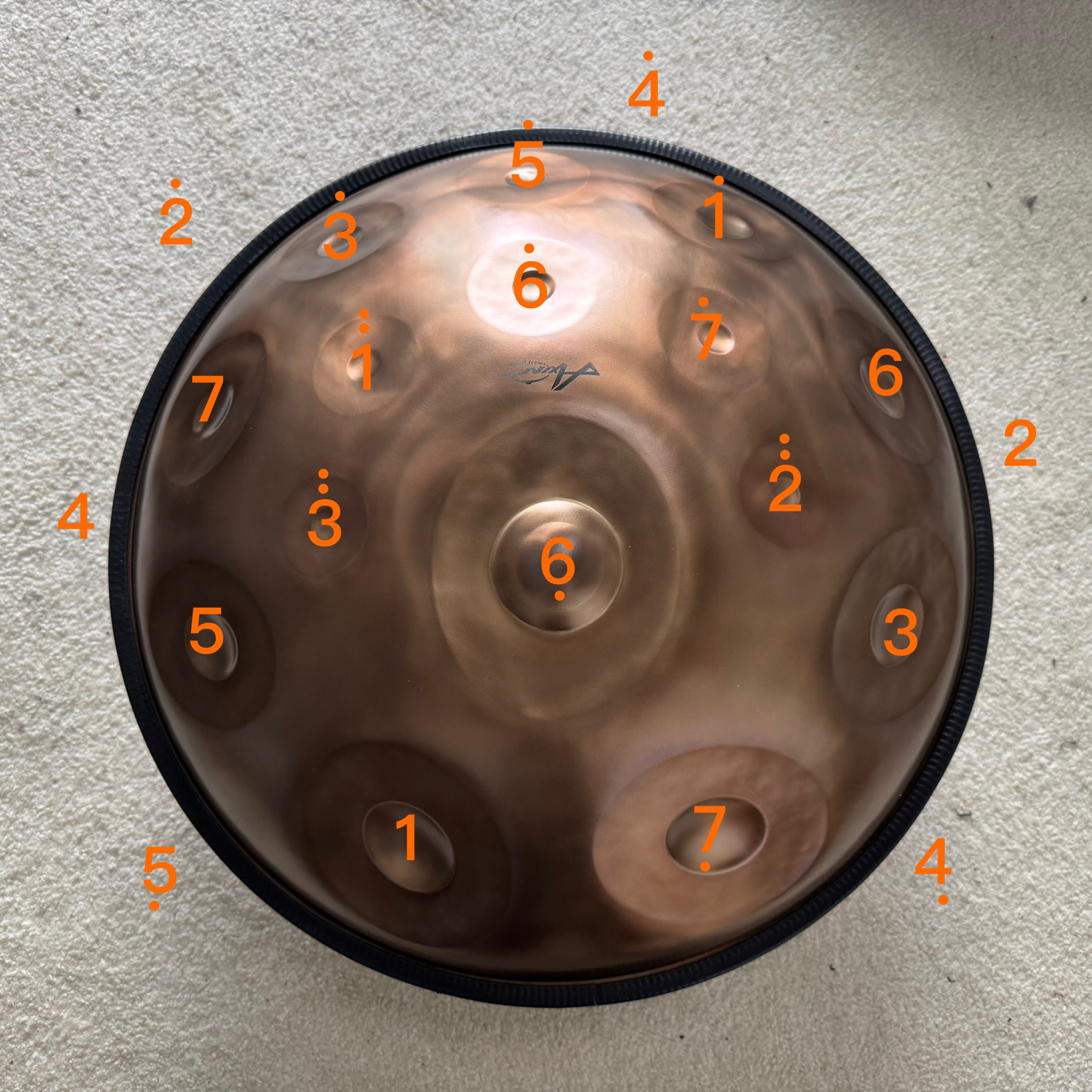 Axin 多音手碟 纯手工制作 #F low pygmy 21音 灰烬钢材质 