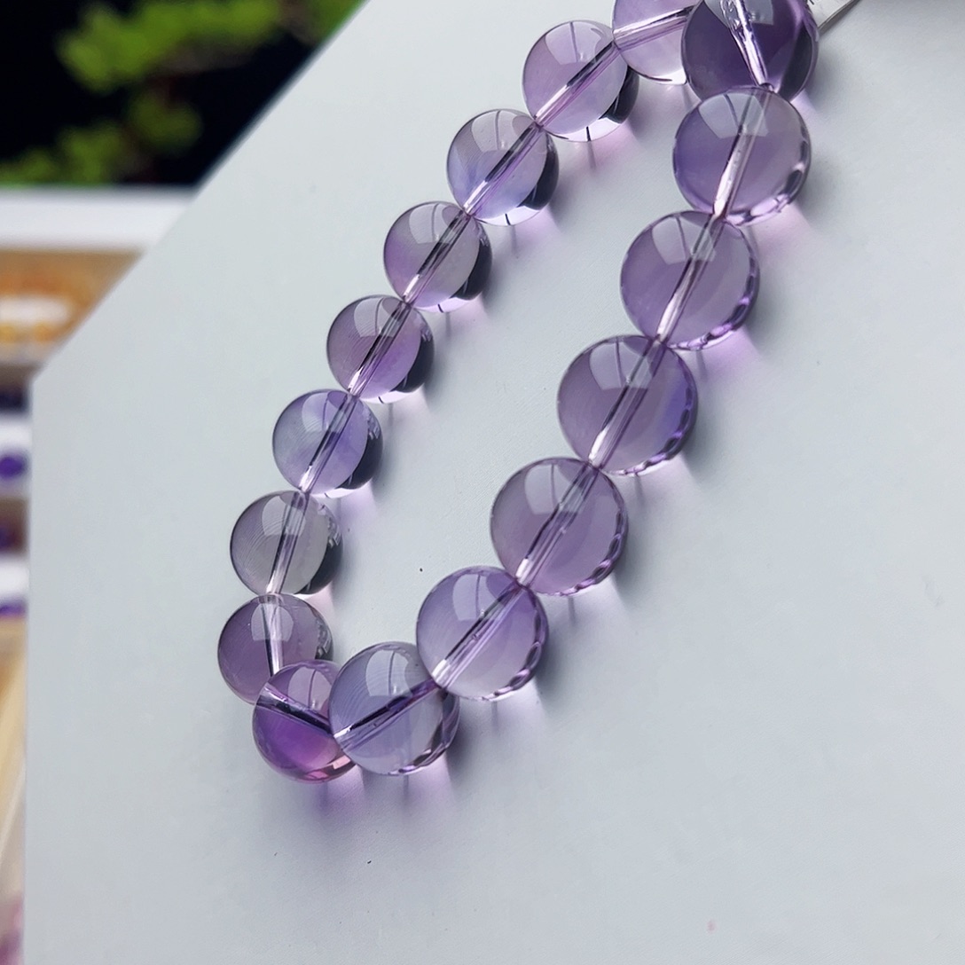 咖***蛋水晶未镶嵌手链玻利维亚13.4mm56.6