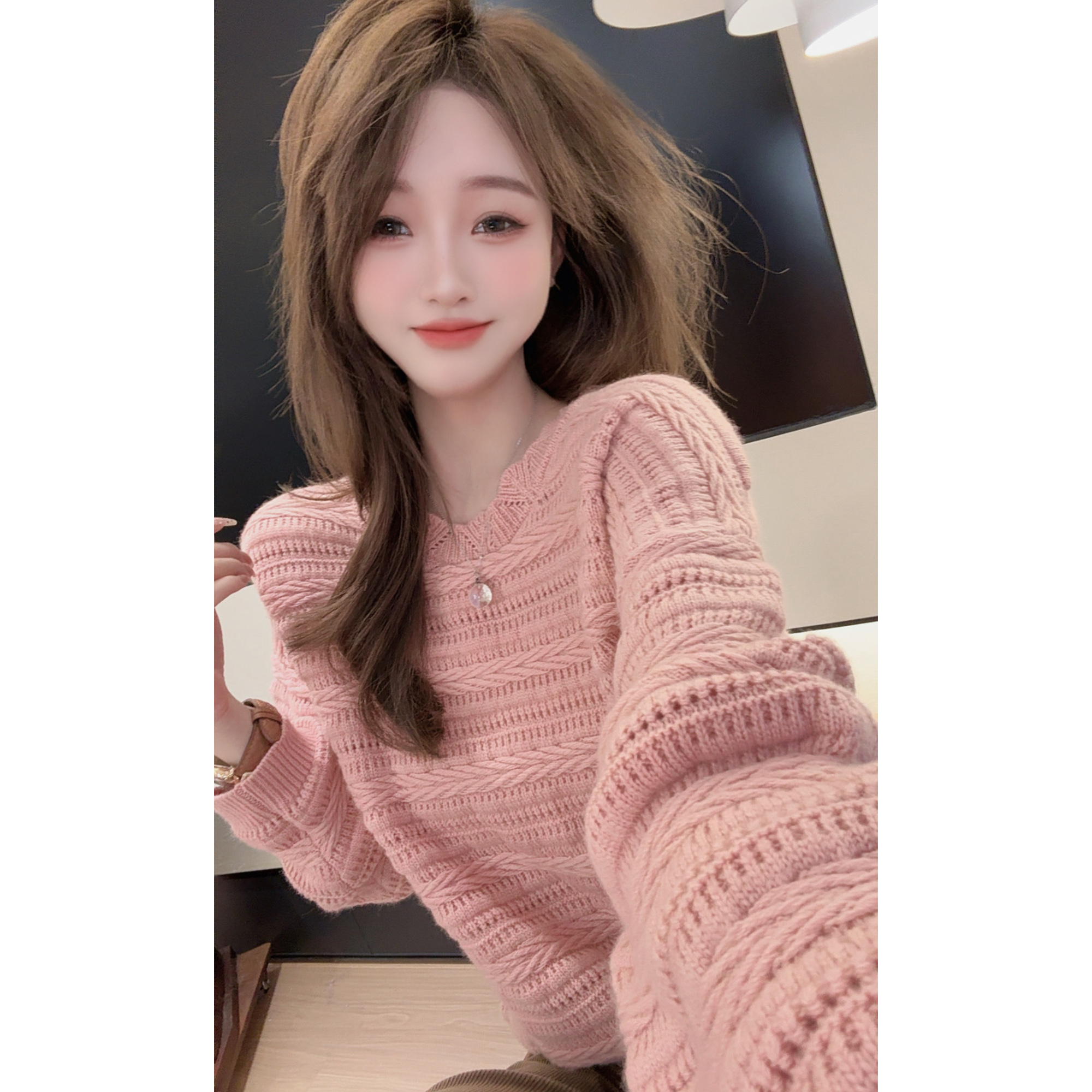 【陈陈私服】时尚设计感毛衣洋气女人味显瘦长袖针织衫25111504