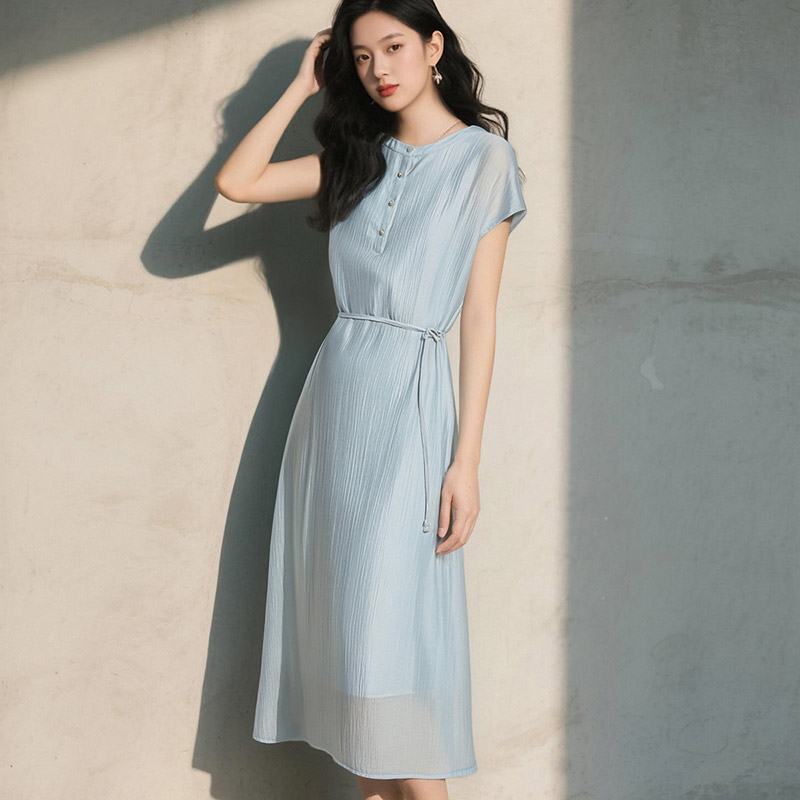 晚白【新品】2025收腰夏薄款裙子清凉连衣裙25061646