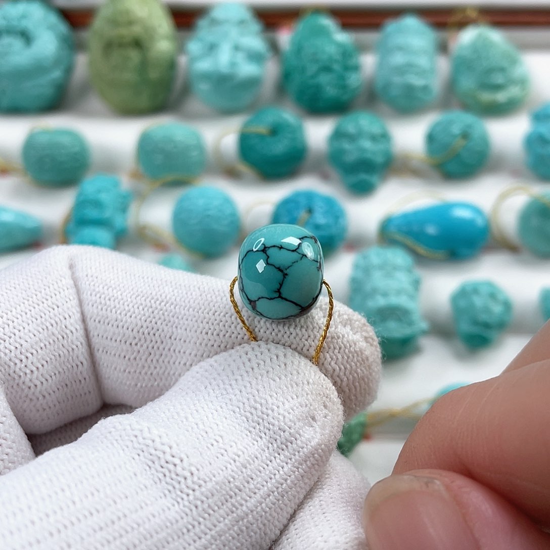 绿松石车挂未镶嵌直径12.3